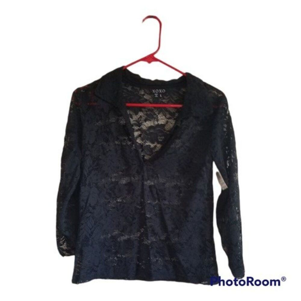 Black Lace Blouse Size L